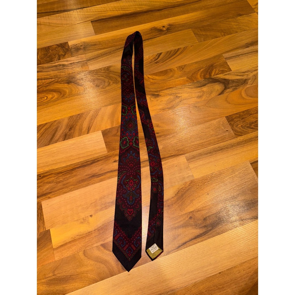 Poulard Fabric From Italy All Silk Necktie Paisley Pattern Men's Tie career work